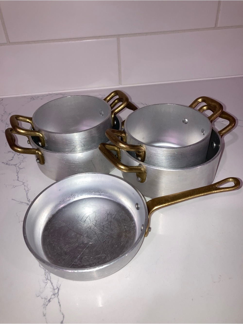 Ottinetti Silver & Gold Mini Cookware Pots & Pan Set (5PC)